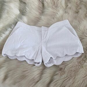 Club Monaco High Waist White Scalloped Shorts